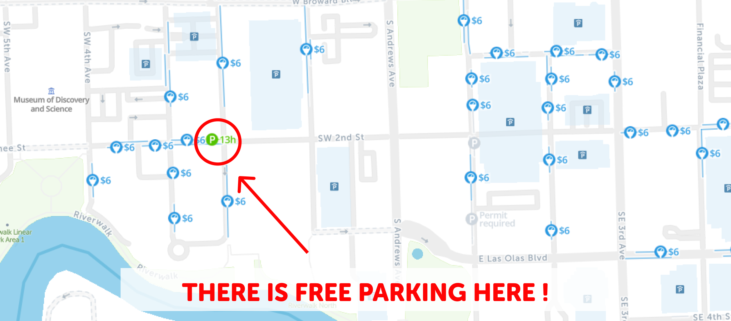 map of free parking in Fort Lauderdale - SpotAngels